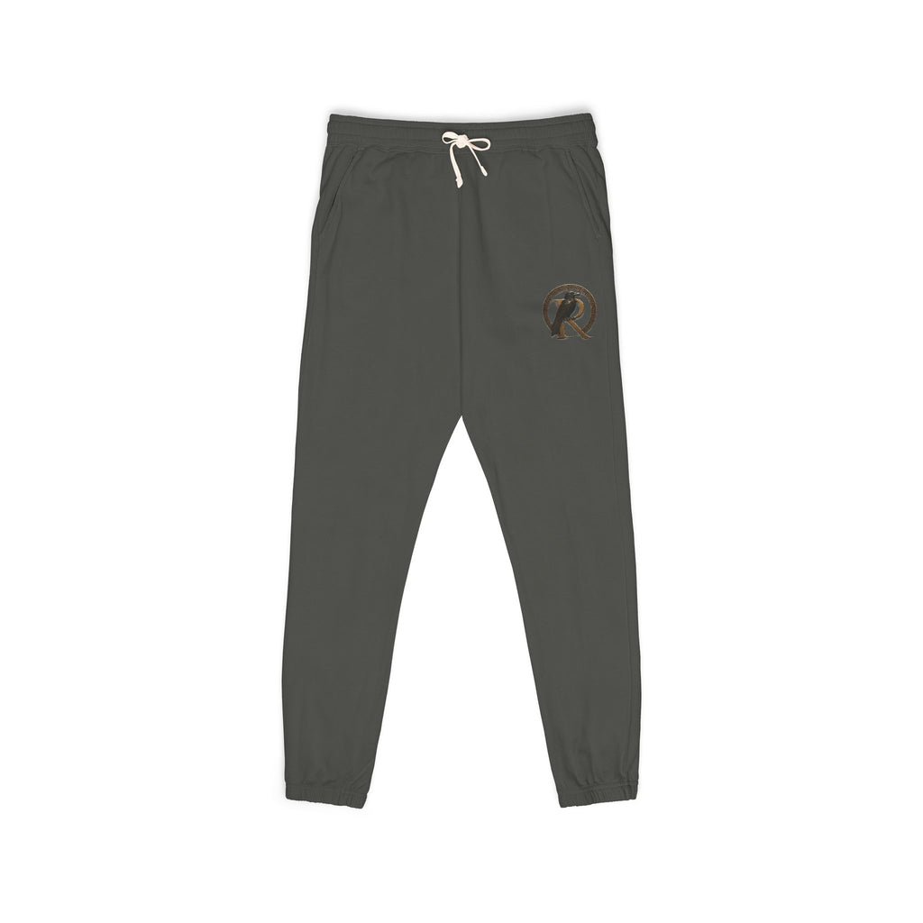 Earth-Tone Graphic Sweatpants — Vintage Circle Logo Joggers