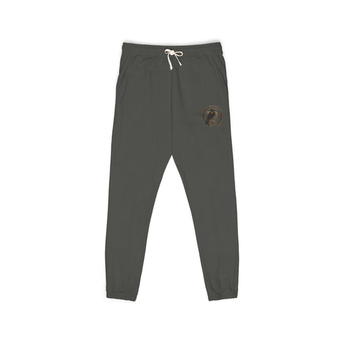 Earth-Tone Graphic Sweatpants — Vintage Circle Logo Joggers