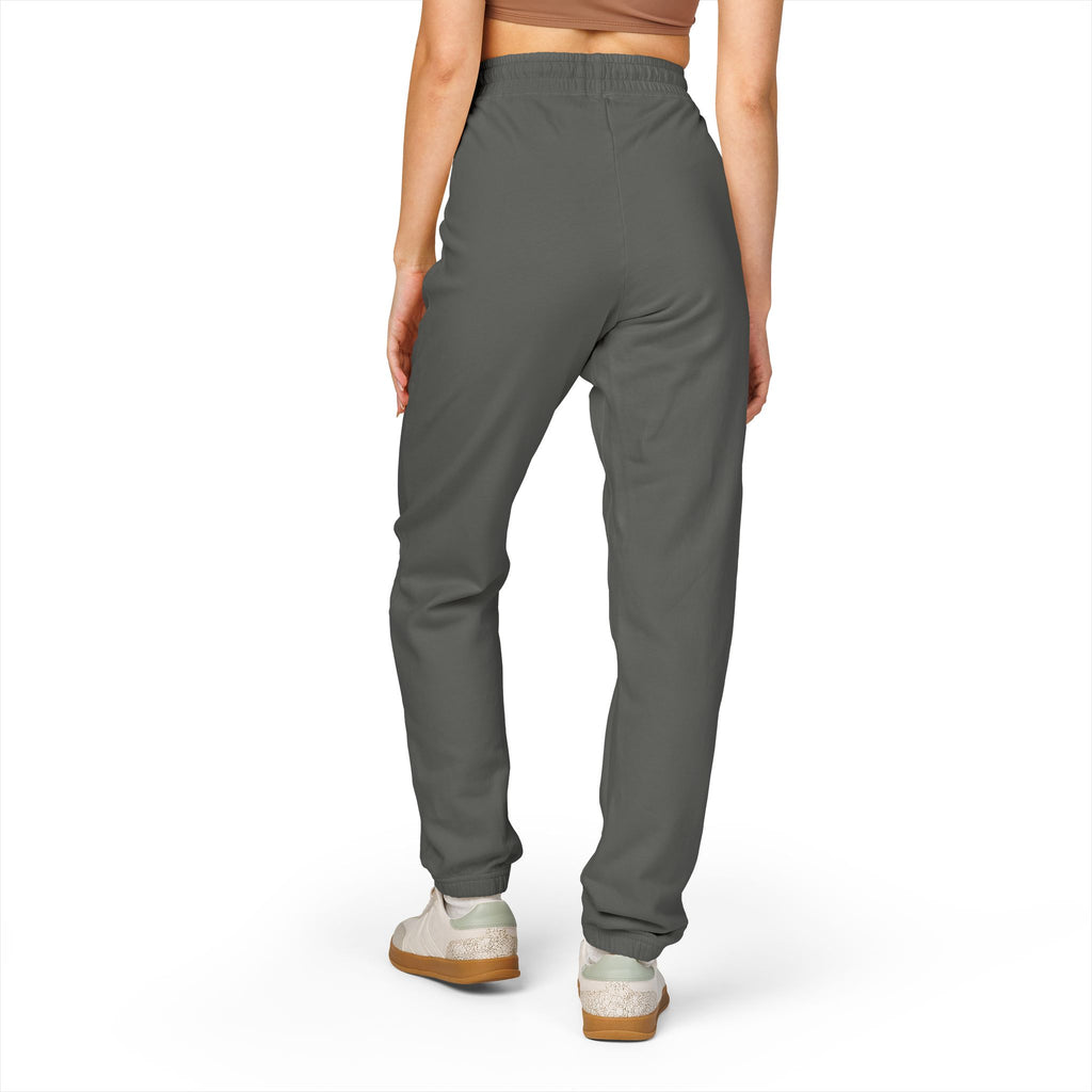 Earth-Tone Graphic Sweatpants — Vintage Circle Logo Joggers